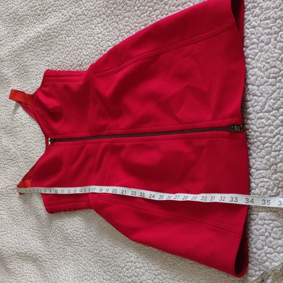 Moschino Size 4 Sleeveless Lace Up Front Zip Red Dress - Picture 5 of 13